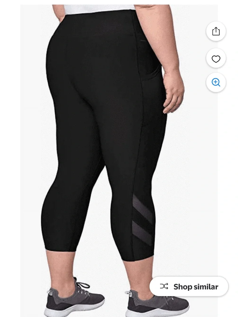 Mondetta Black High-Waist Capri Leggings with Mesh Insets - Picture 2 of 10